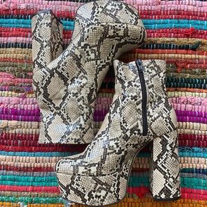 Aldo Snakeskin Platform Ankle Boot